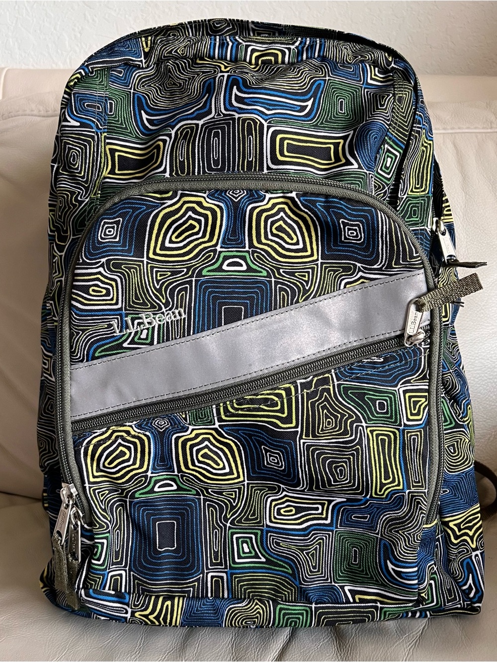 LL Bean Geometric Pattern Backpack